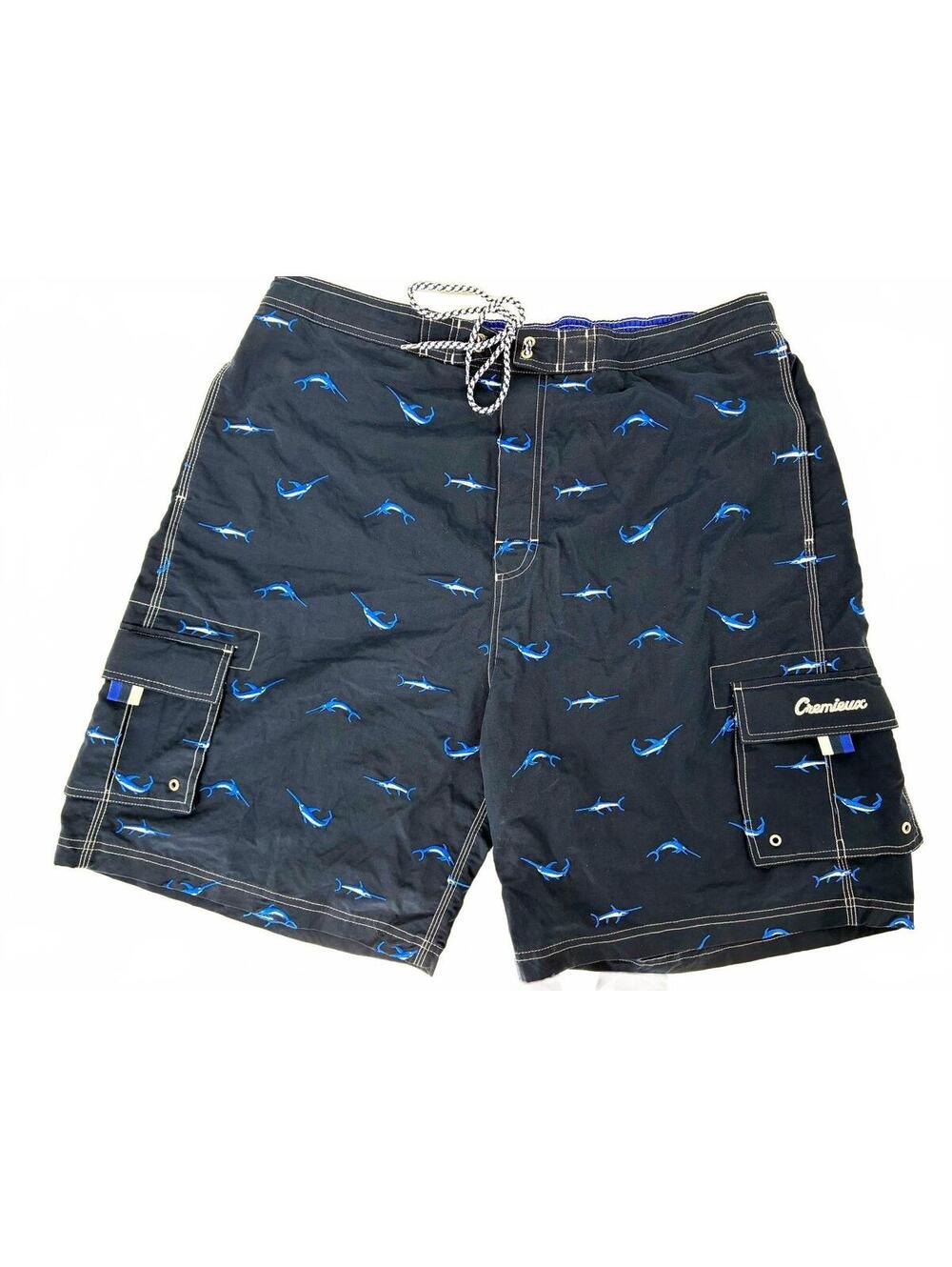 Daniel Crémieux Blue Marlin Print Men's Swim Trunks Size XL